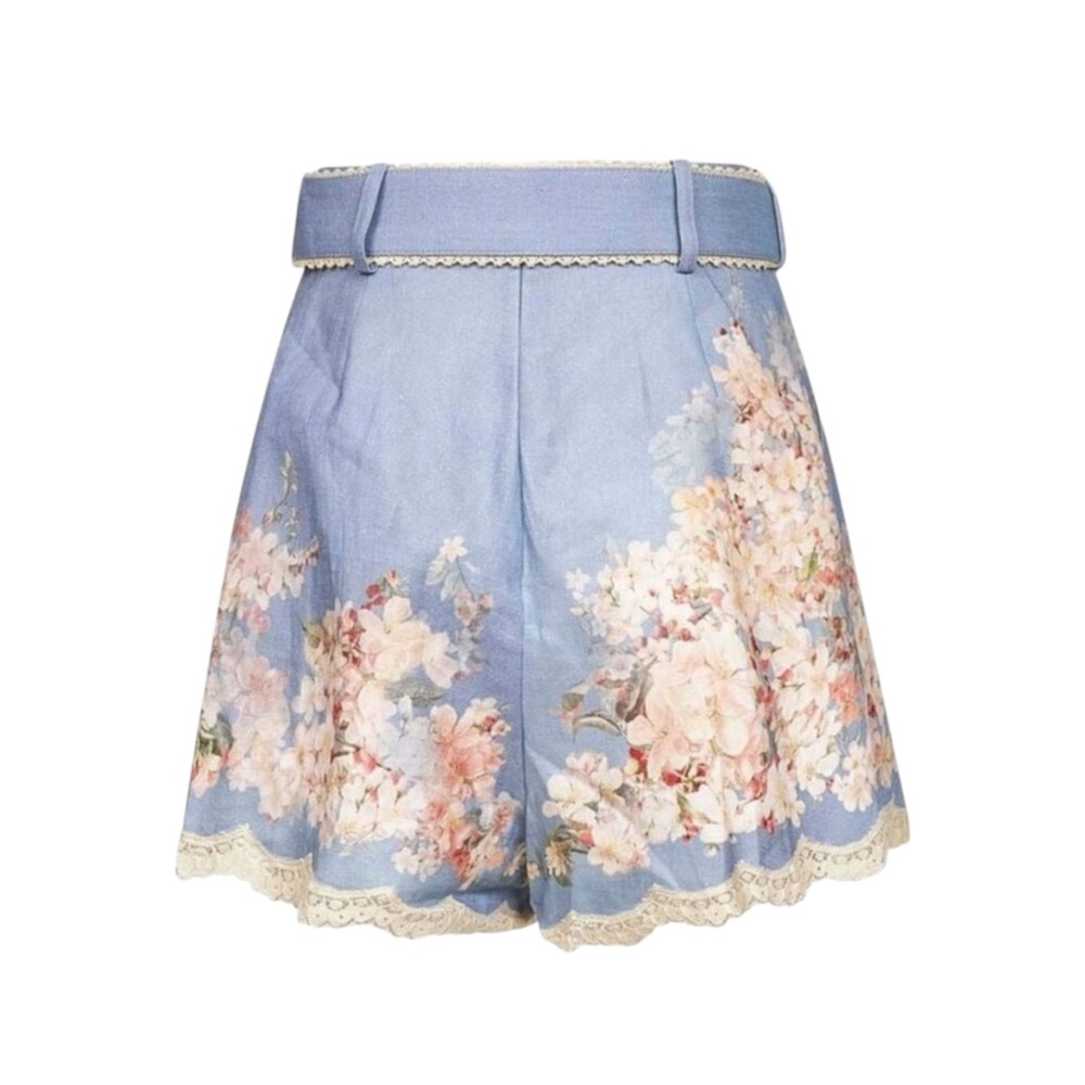 NWT Zimmermann Cascadian Linen Floral Dress Shorts Size AU 2 US 8 - Picture 3 of 10